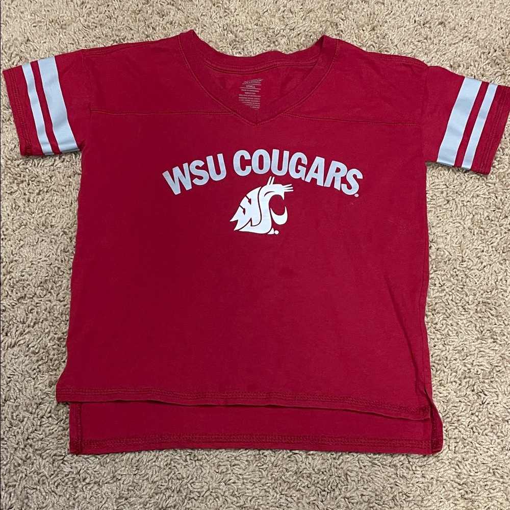 Kids Red WSU Cougars Short Sleeve Tee